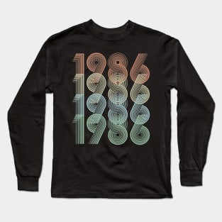 Vintage 1986 34th Birthday Gift Men Women Long Sleeve T-Shirt